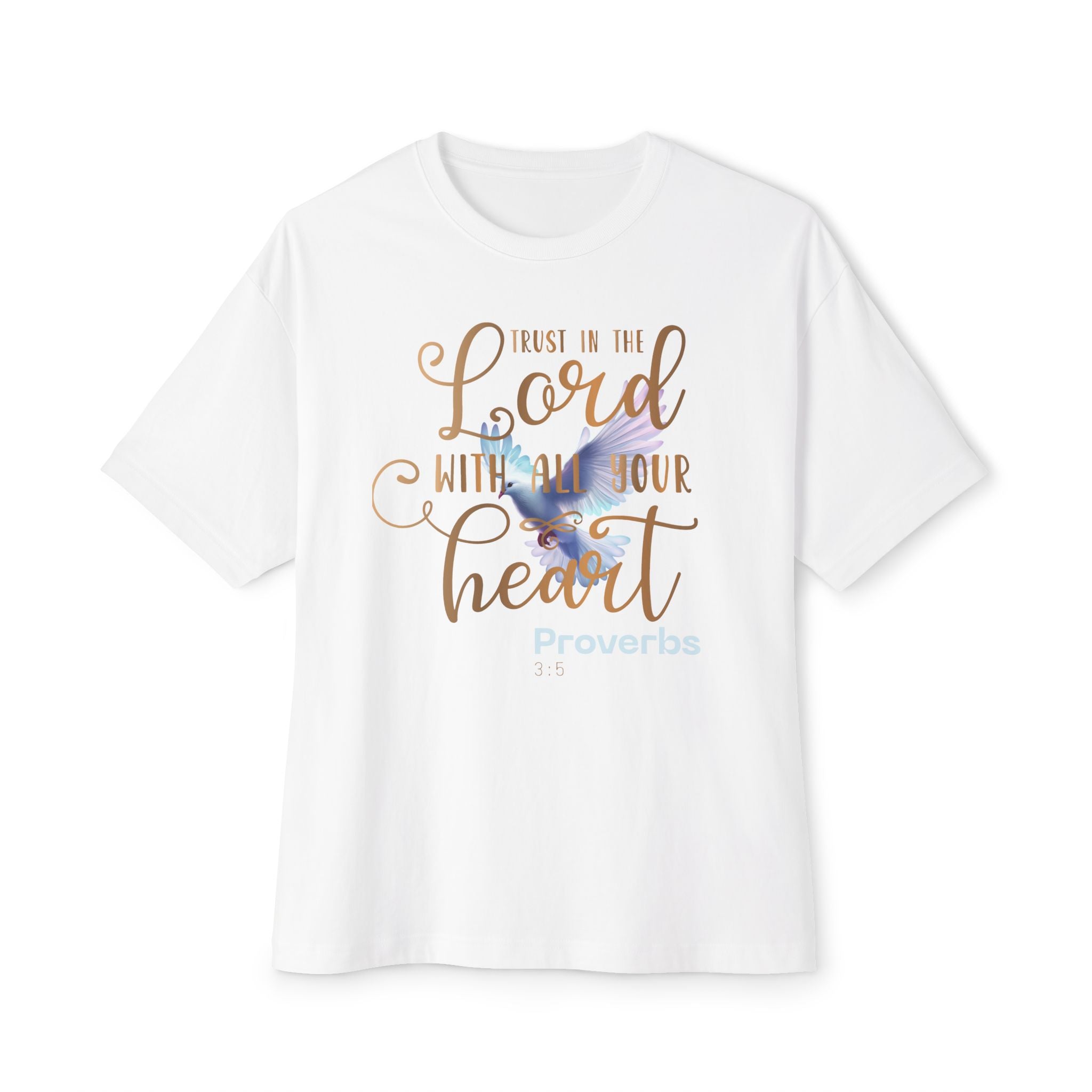 Trust in the Lord with All Your Heart Oversized Boxy Unisex Cotton Top T-Shirt