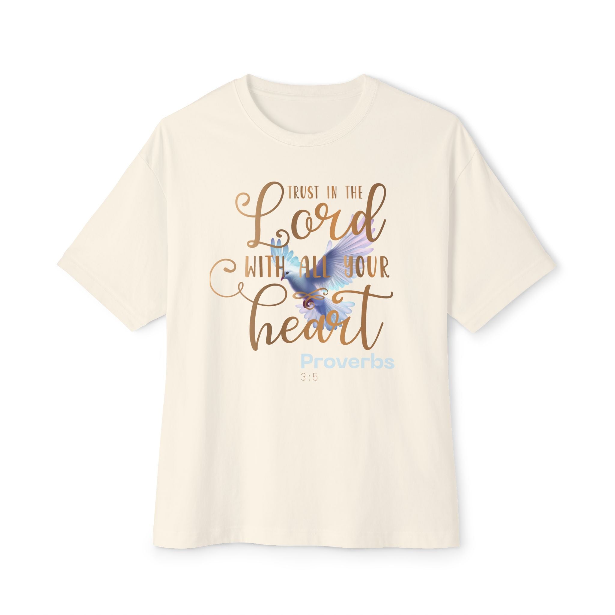 Trust in the Lord with All Your Heart Oversized Boxy Unisex Cotton Top T-Shirt