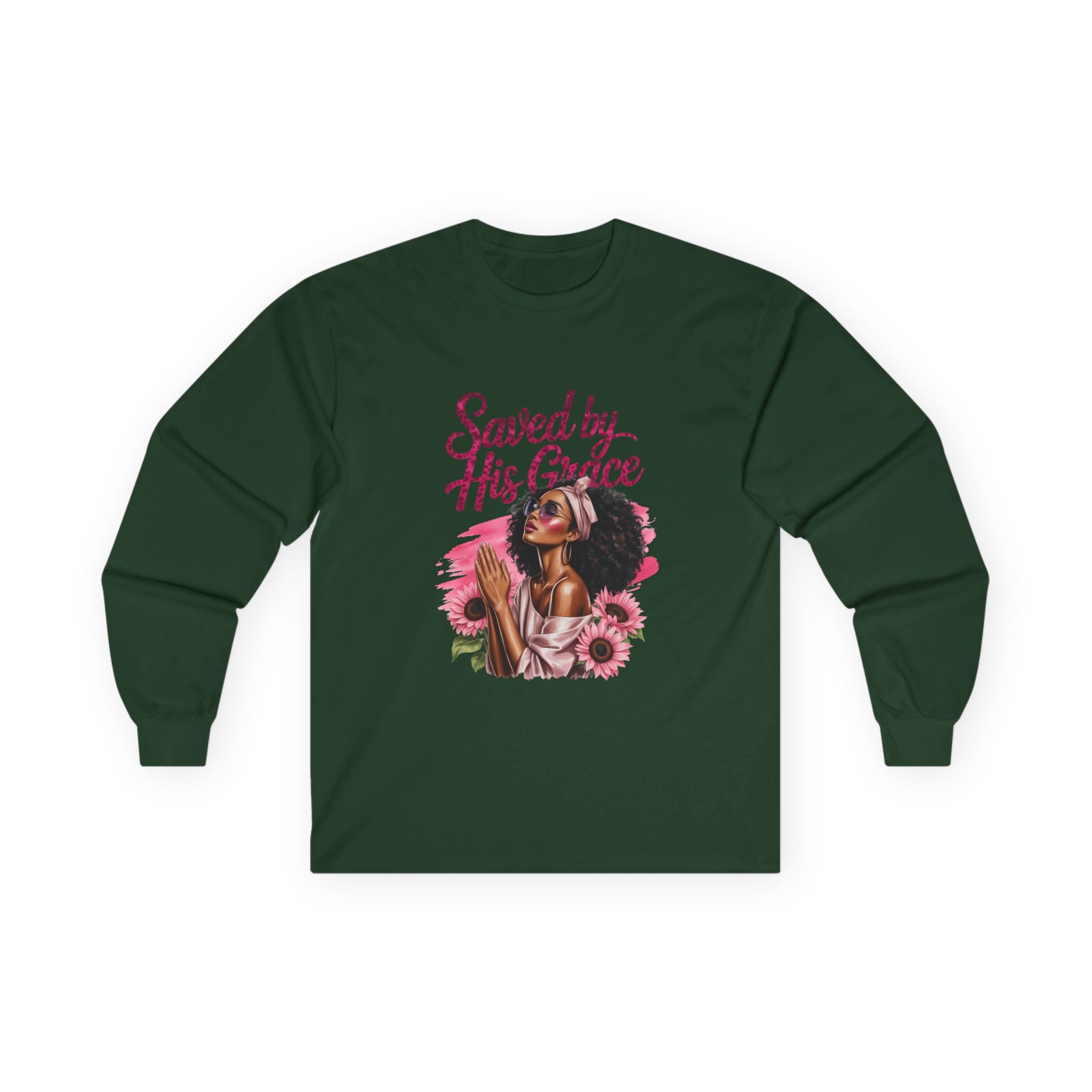 Inspirational Saved by His Grace Long Sleeve T-Shirt