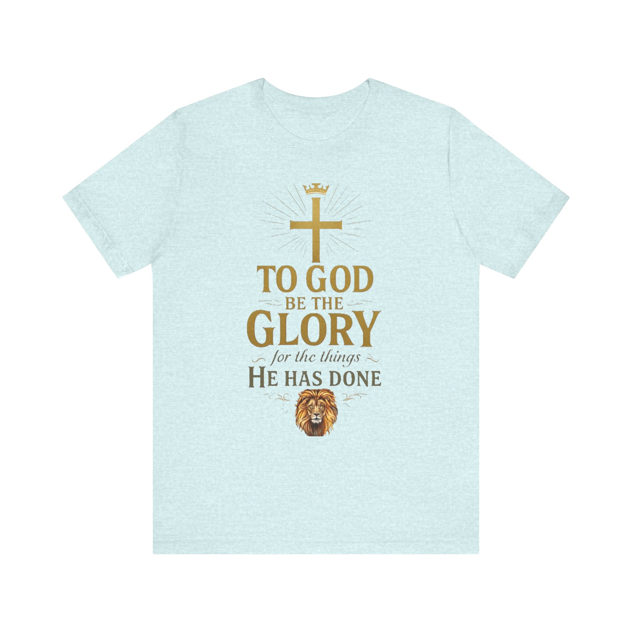 Men's Faith-Inspired Short Sleeve  Lion Tee: 'To God Be the Glory