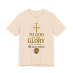 Men's Faith-Inspired Short Sleeve  Lion Tee: 'To God Be the Glory