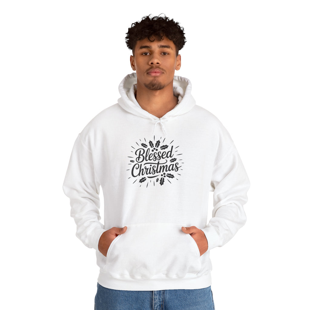 Blessed Christmas Hoodie — Hand‑Lettered Botanical Holiday Sweatshirt