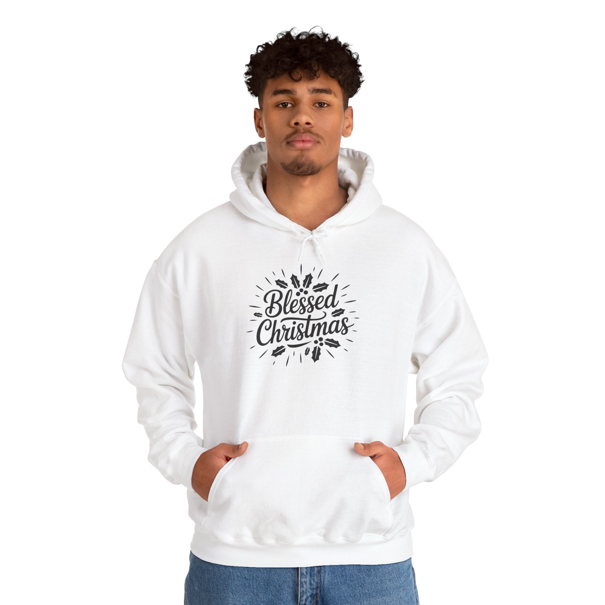 Blessed Christmas Hoodie — Hand‑Lettered Botanical Holiday Sweatshirt