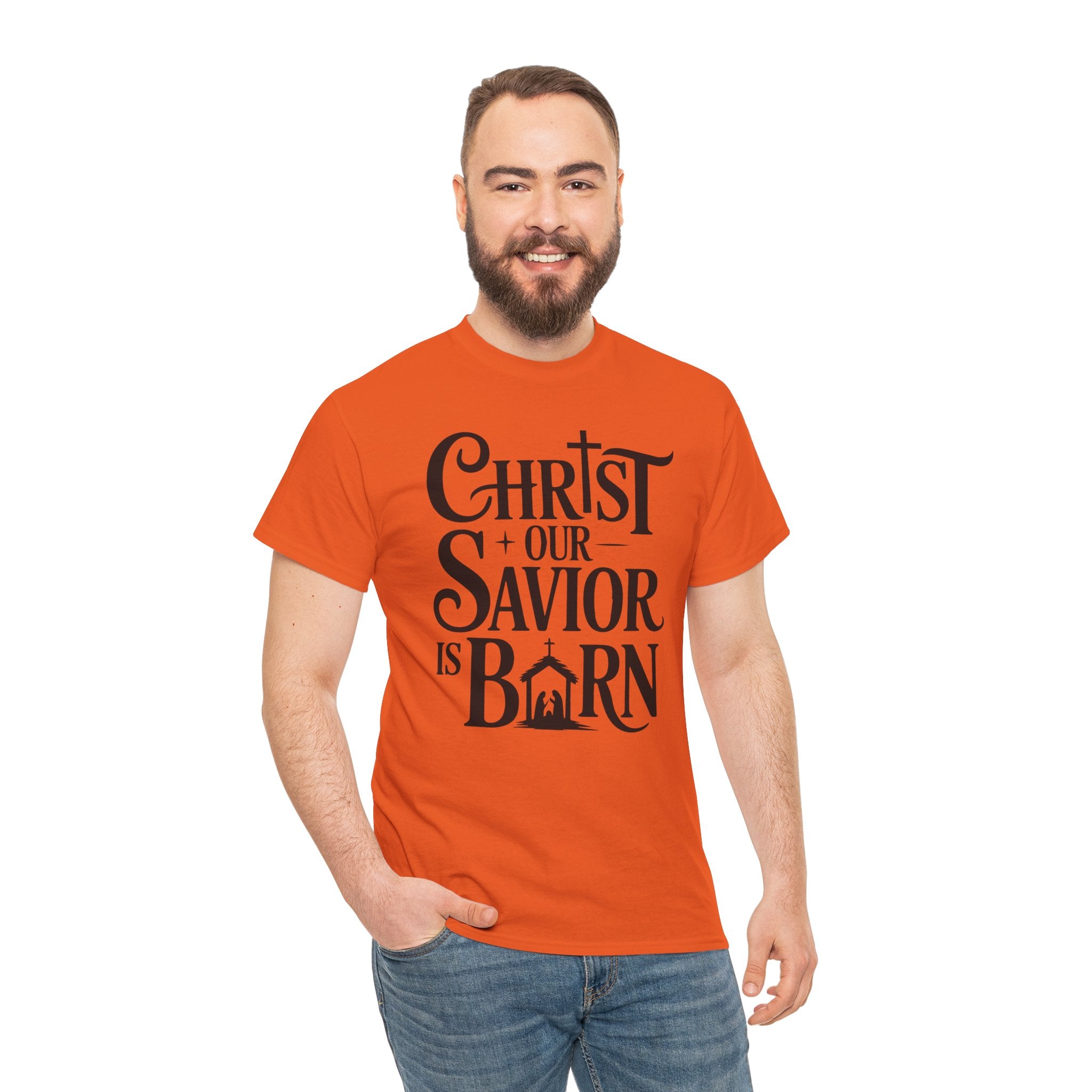 Christ Our Savior Is Born Tee — Nativity Christmas Crewneck