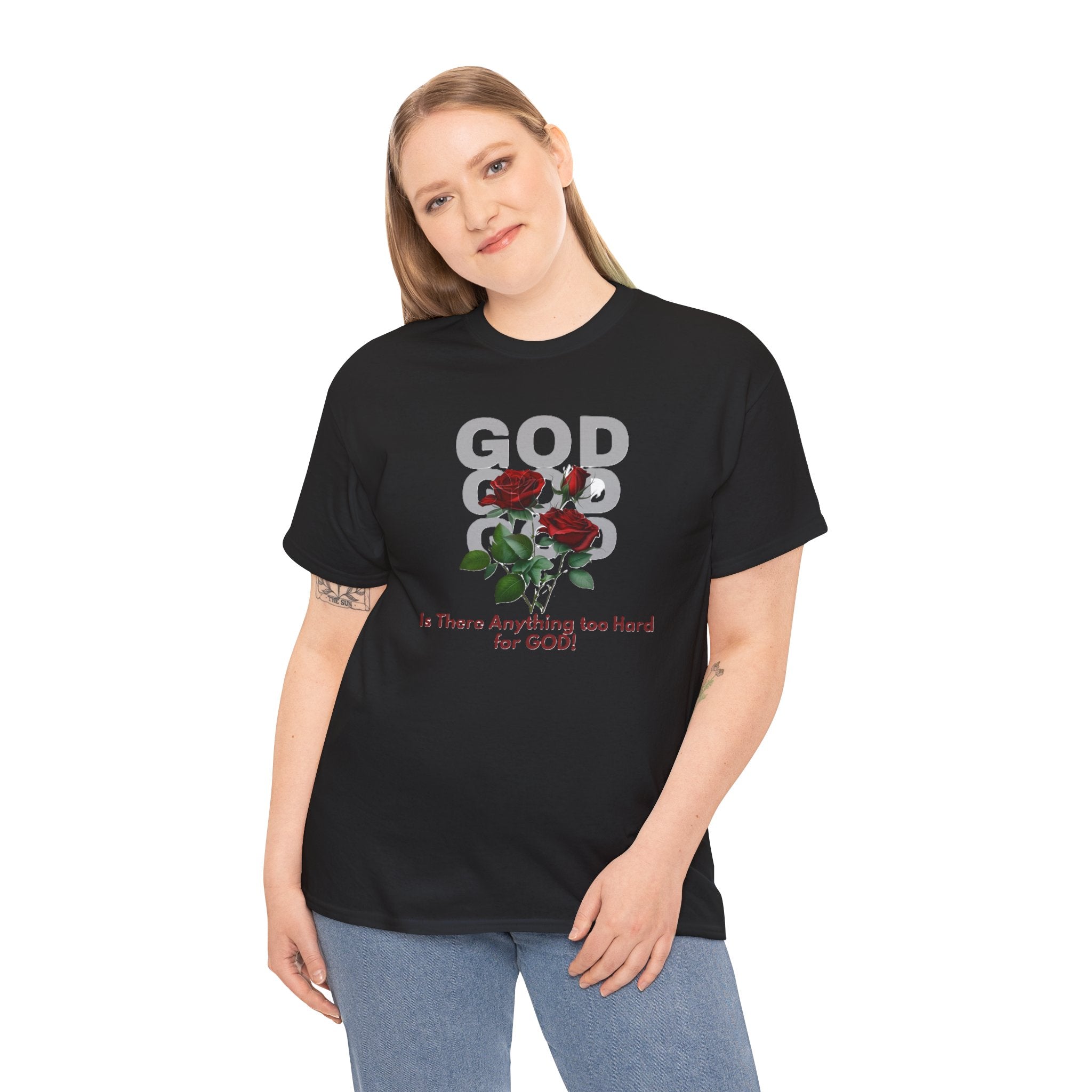 Is There Anything Too Hard for God Unisex Heavy Cotton Tee