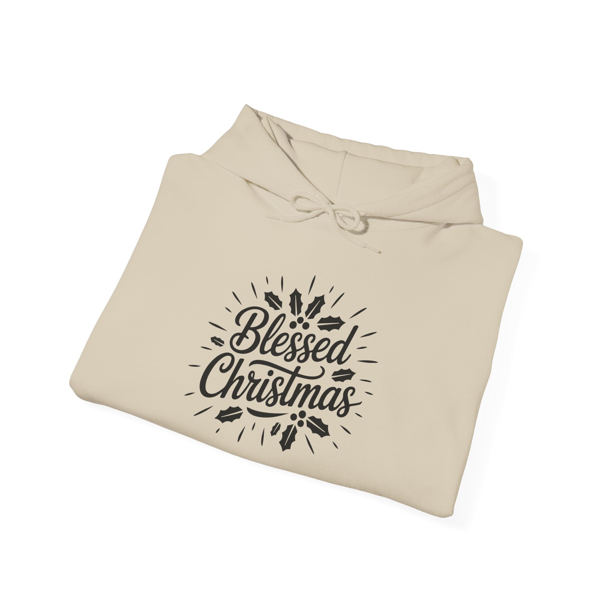 Blessed Christmas Hoodie — Hand‑Lettered Botanical Holiday Sweatshirt