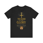 Men's Faith-Inspired Short Sleeve  Lion Tee: 'To God Be the Glory
