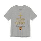 Men's Faith-Inspired Short Sleeve  Lion Tee: 'To God Be the Glory
