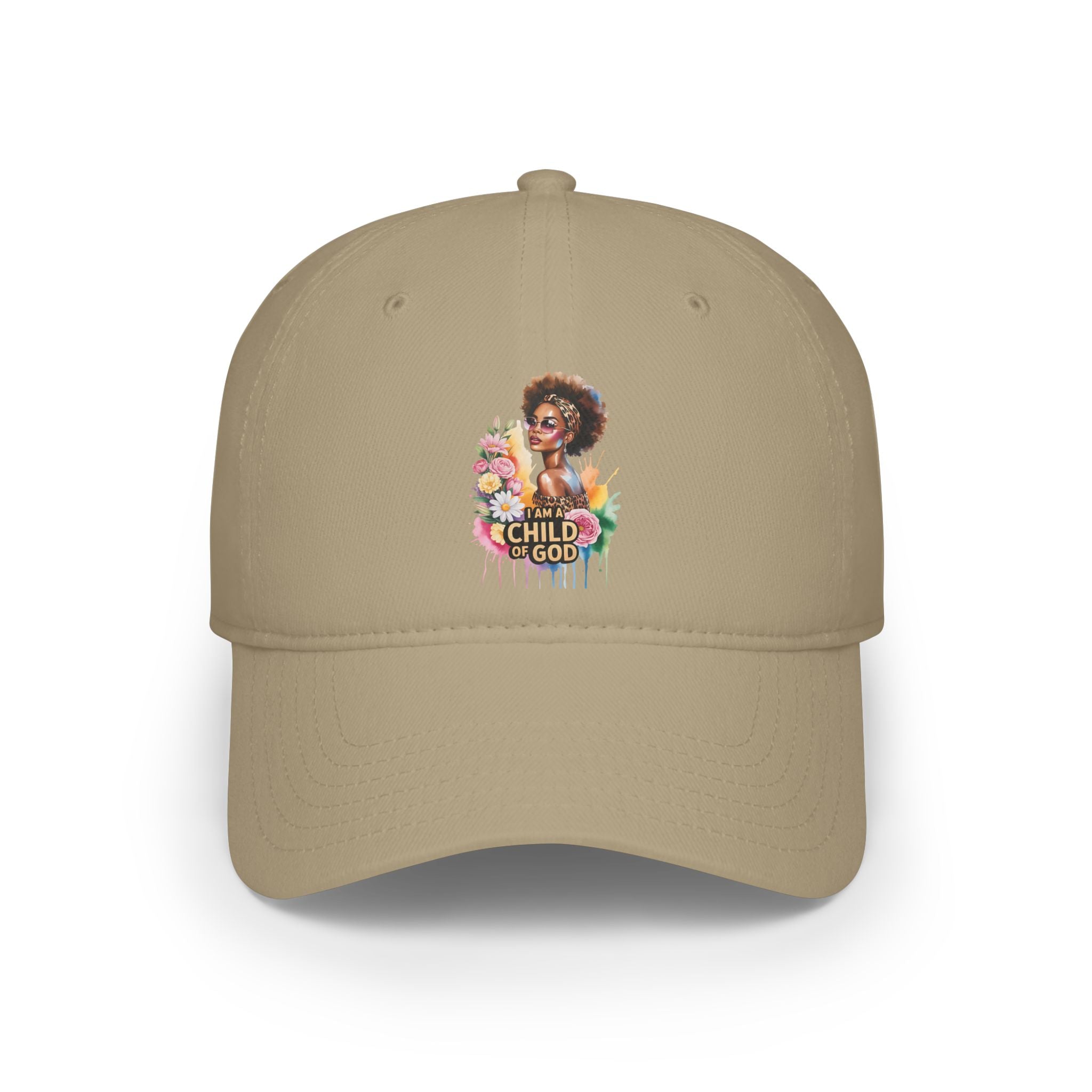 Floral I am a Child of God Baseball Cap