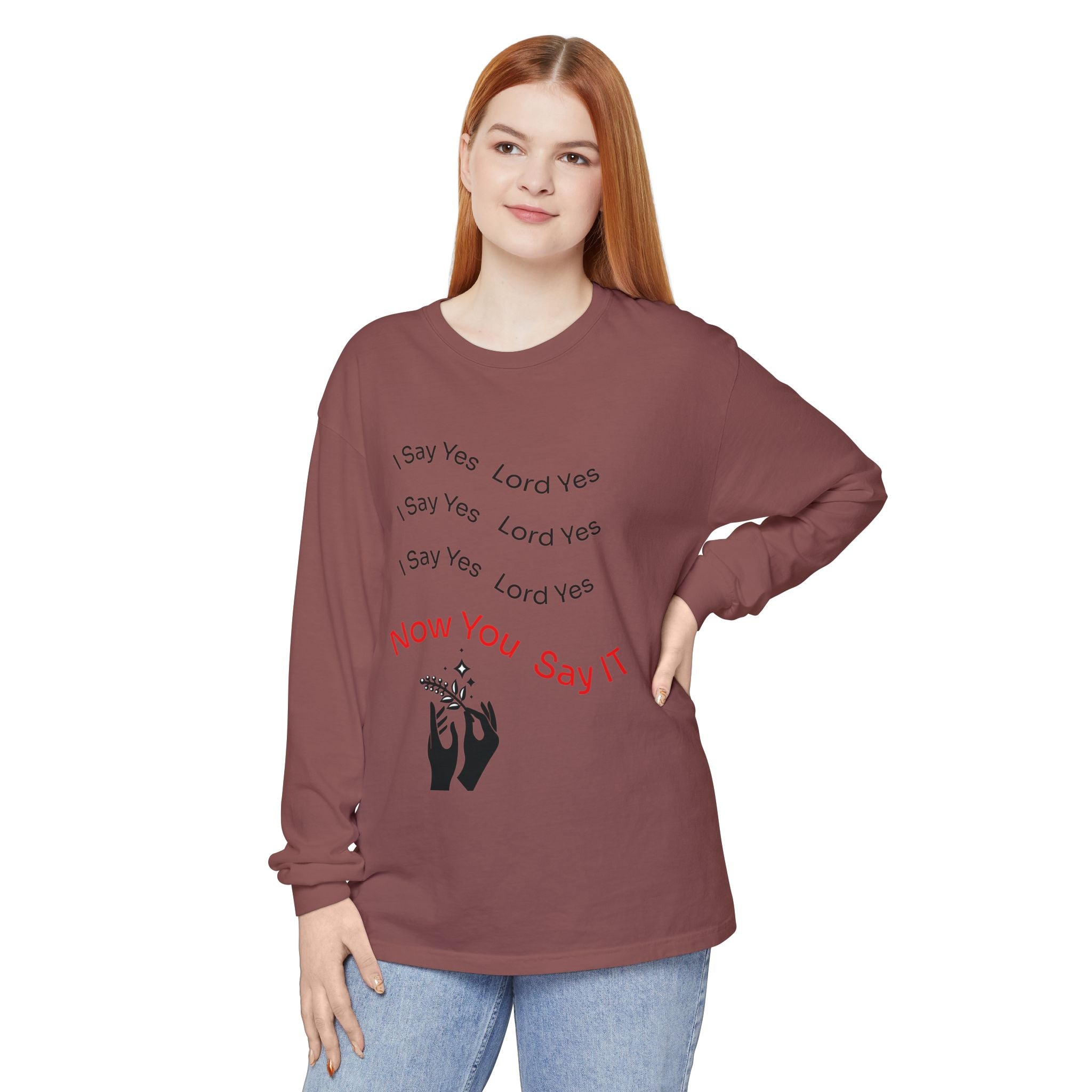 Spiritual Affirmation Long Sleeve T-Shirt, Relaxed Fit