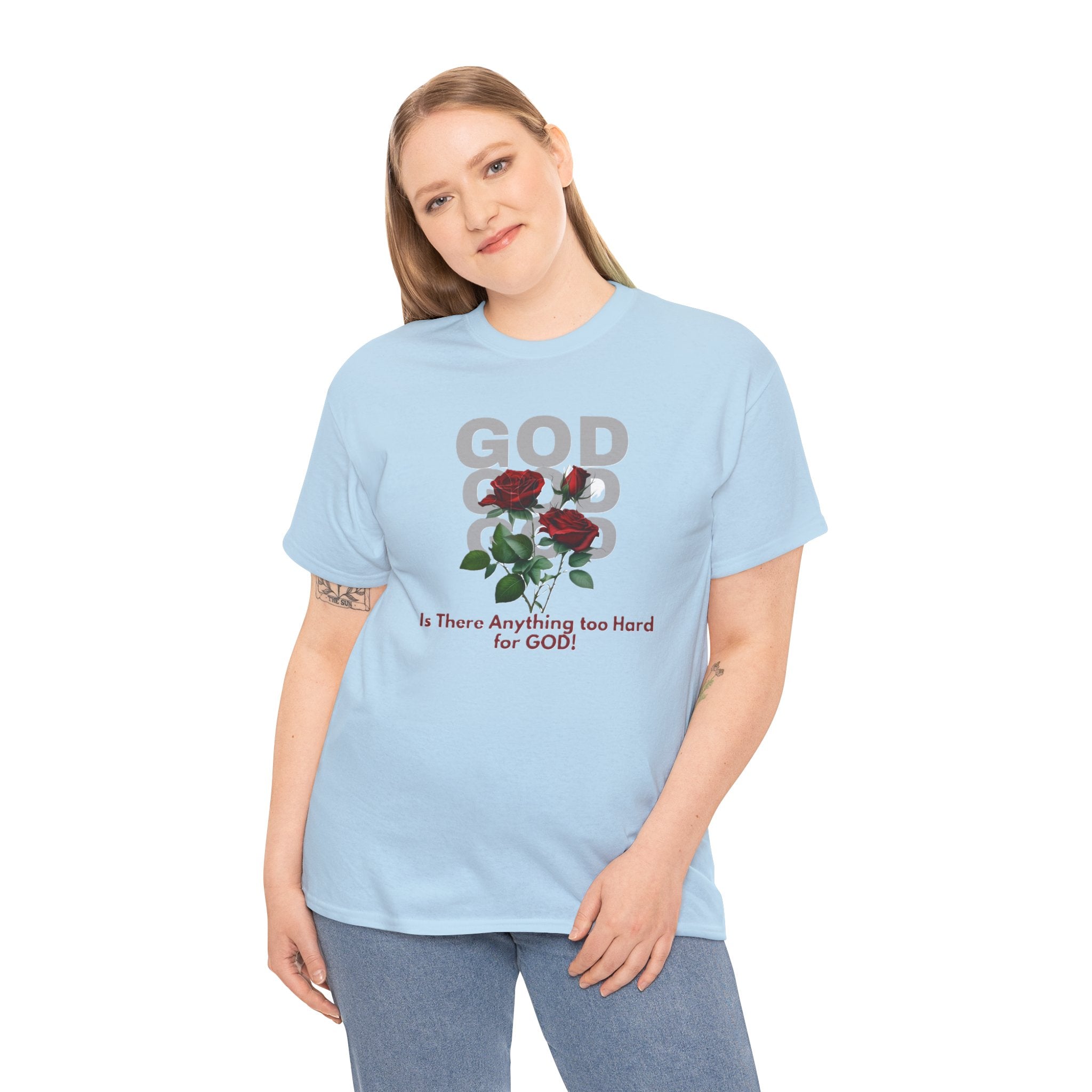 Is There Anything Too Hard for God Unisex Heavy Cotton Tee