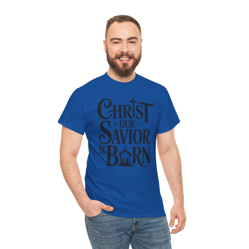 Christ Our Savior Is Born Tee — Nativity Christmas Crewneck
