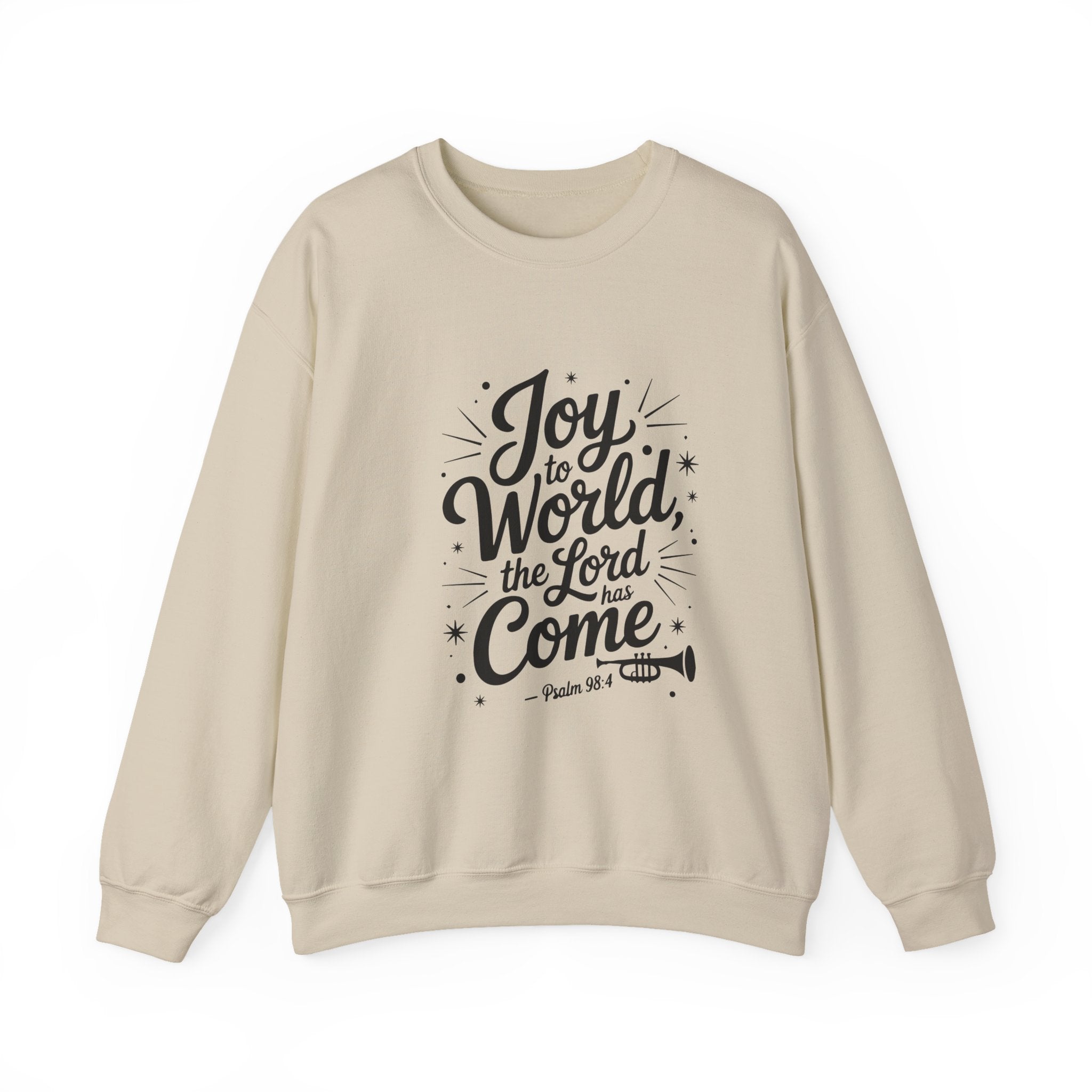 Joy to the World Crewneck Sweatshirt — Hand‑Lettered Faith Holiday Sweater