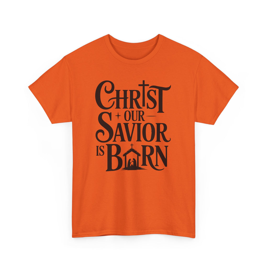 Christ Our Savior Is Born Tee — Nativity Christmas Crewneck