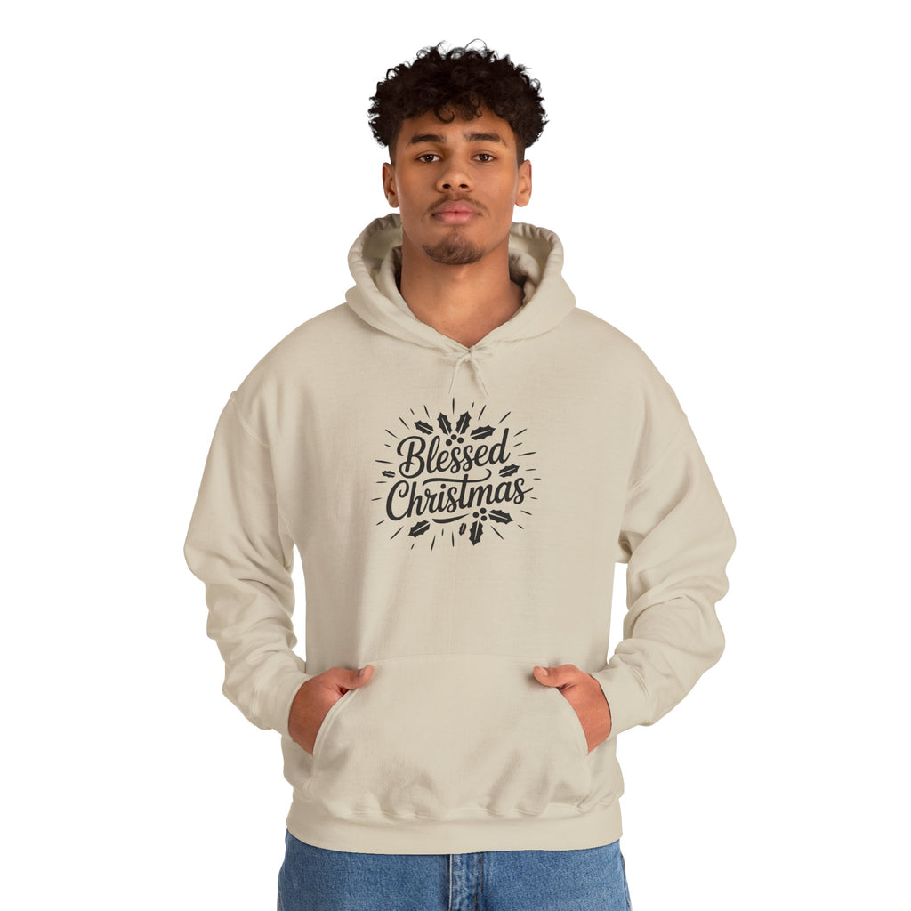 Blessed Christmas Hoodie — Hand‑Lettered Botanical Holiday Sweatshirt