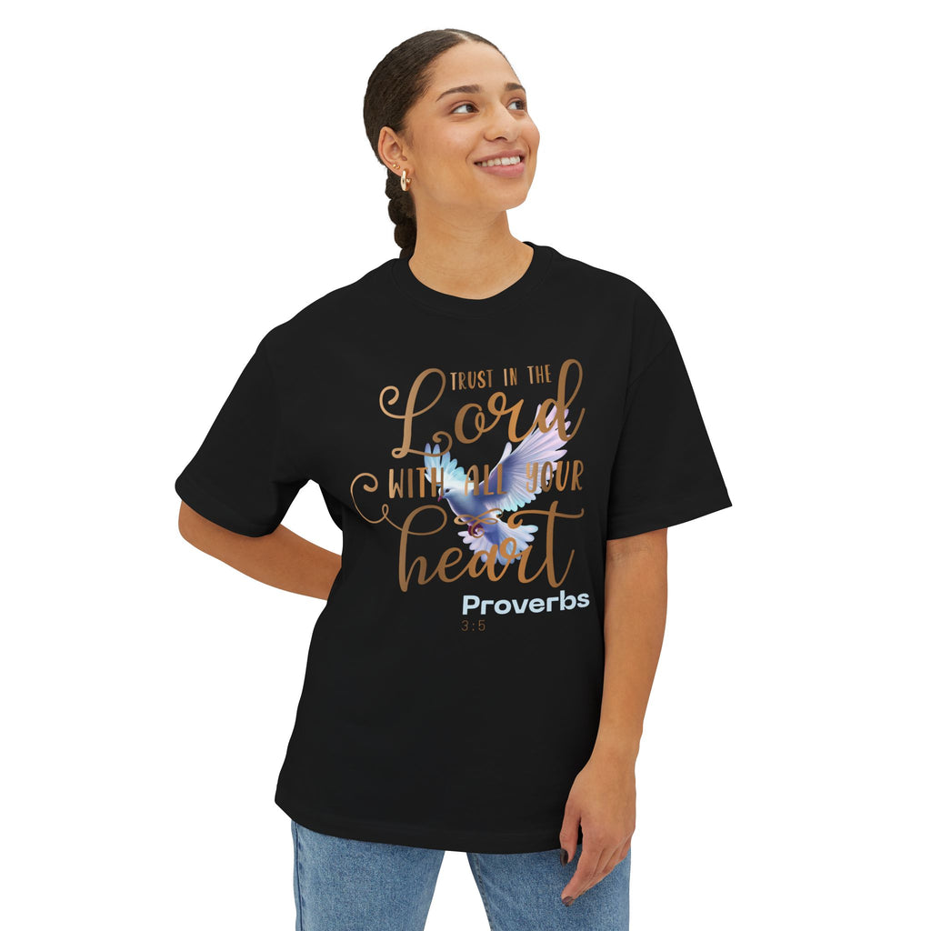 Trust in the Lord with All Your Heart Oversized Boxy Unisex Cotton Top T-Shirt