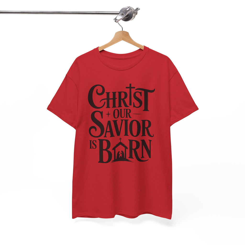 Christ Our Savior Is Born Tee — Nativity Christmas Crewneck