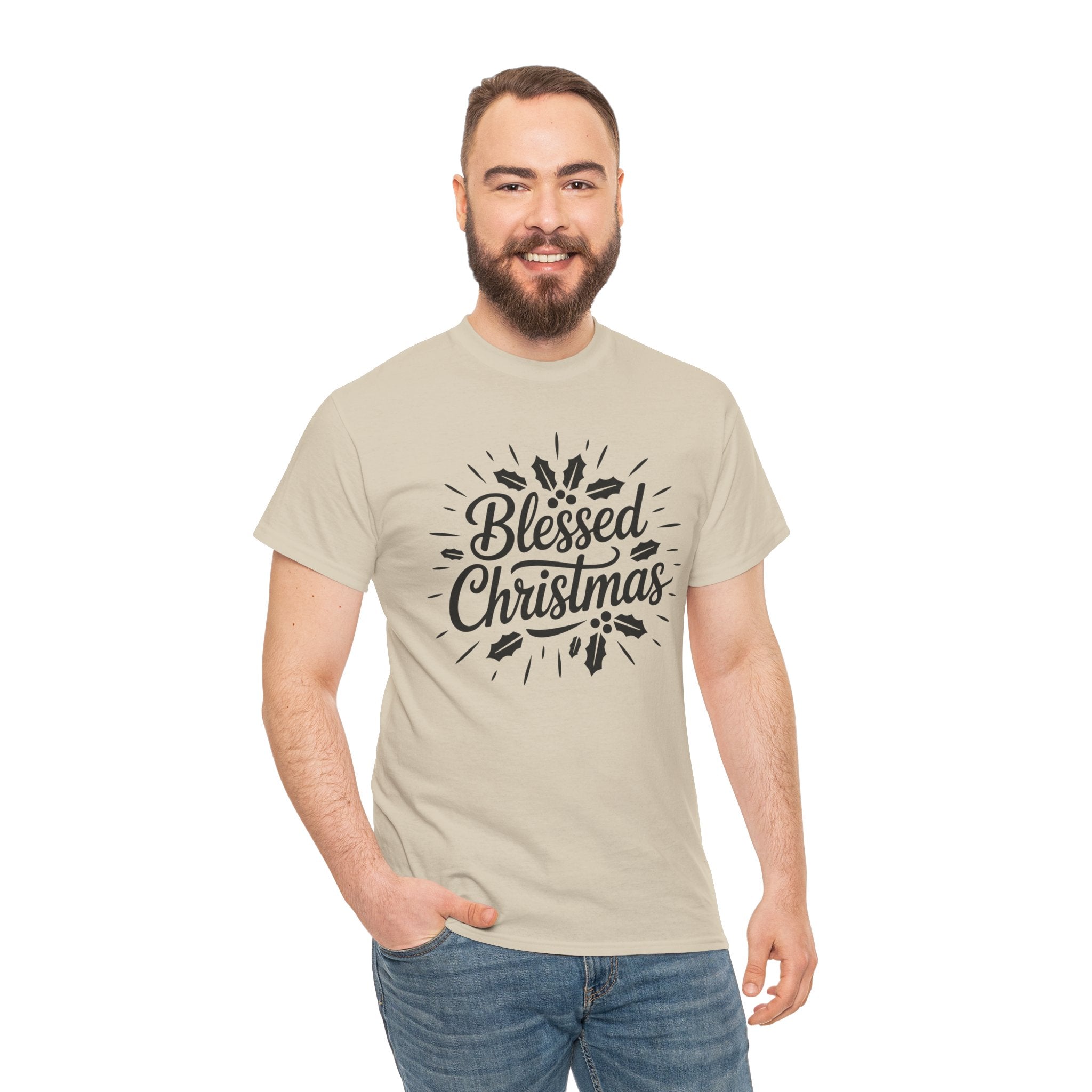 Blessed Christmas Tee — Hand‑Lettered Holiday Crewneck