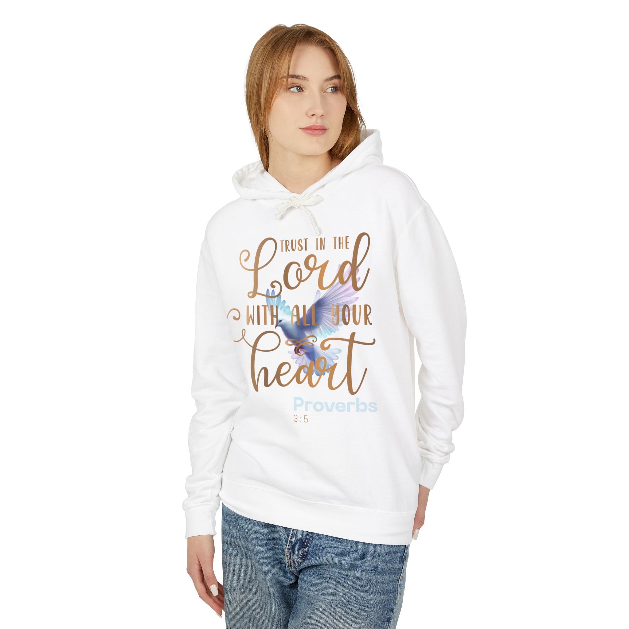 Trust in the Lord with All Your Heart Dove Unisex Hoodie