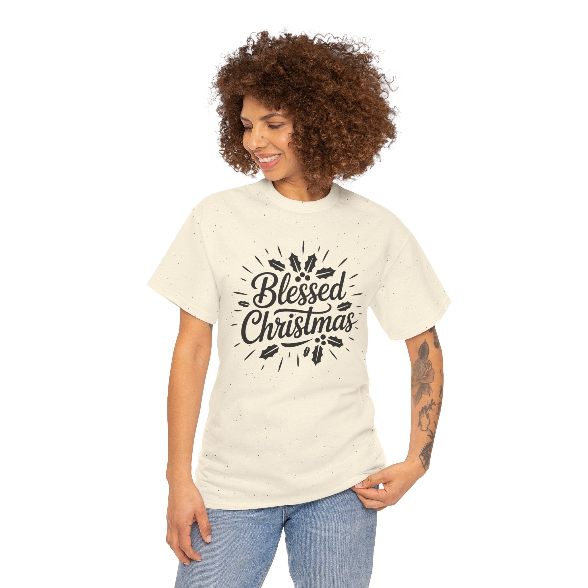 Blessed Christmas Tee — Hand‑Lettered Holiday Crewneck