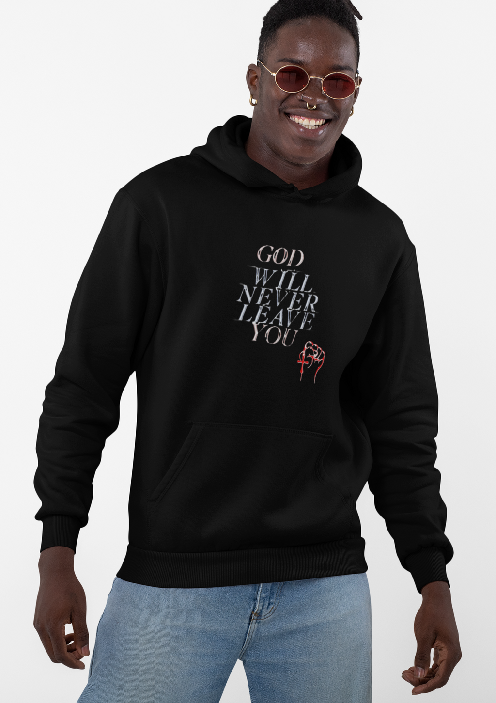 God will Never Leave You Cozy Unisex Hoodie