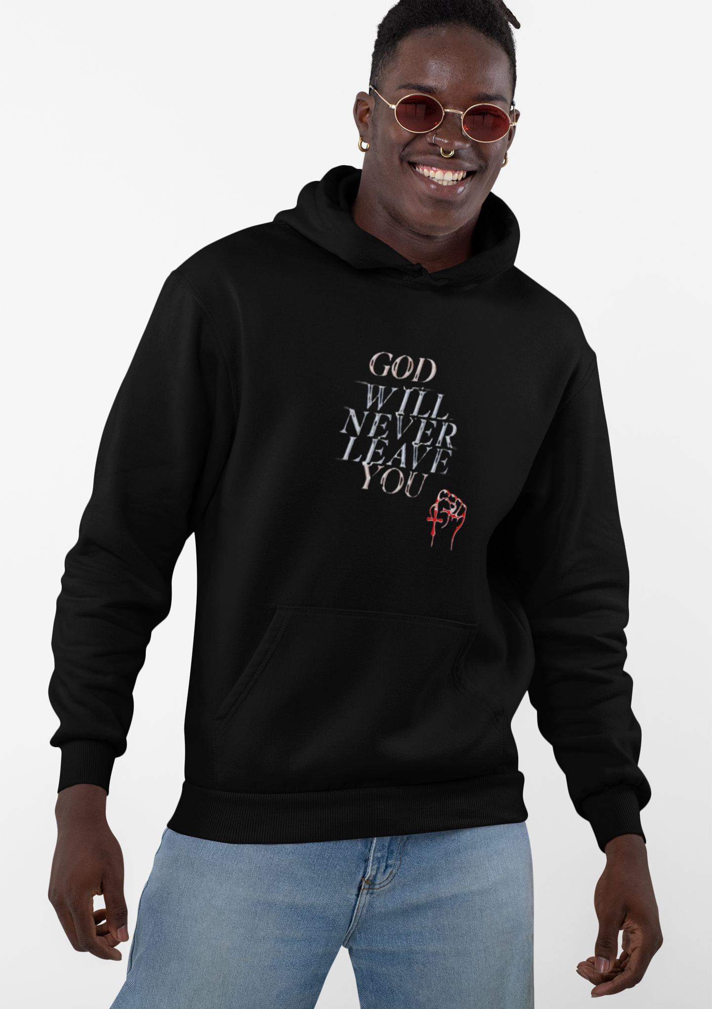 God will Never Leave You Cozy Unisex Hoodie