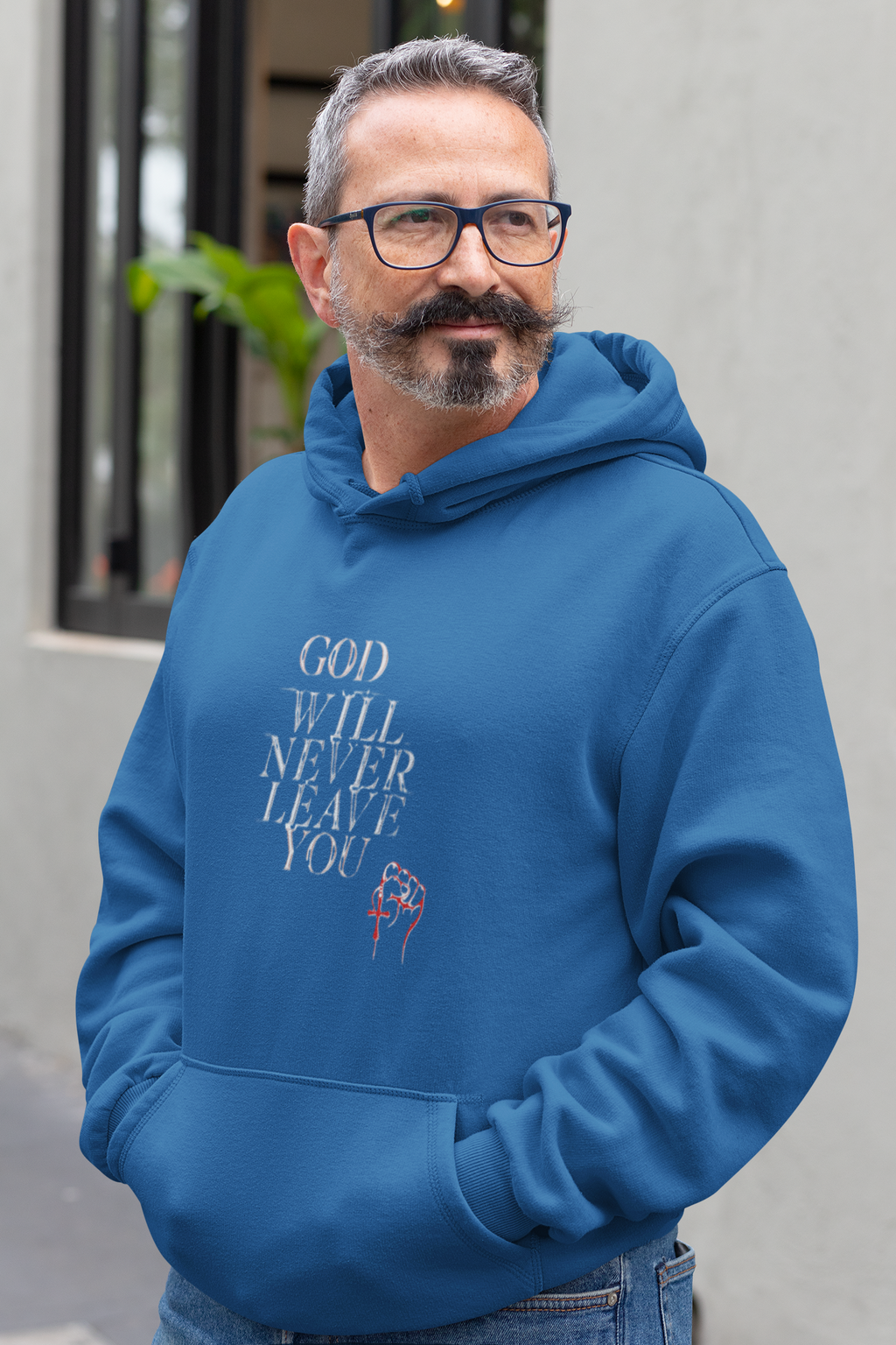 God will Never Leave You Cozy Unisex Hoodie