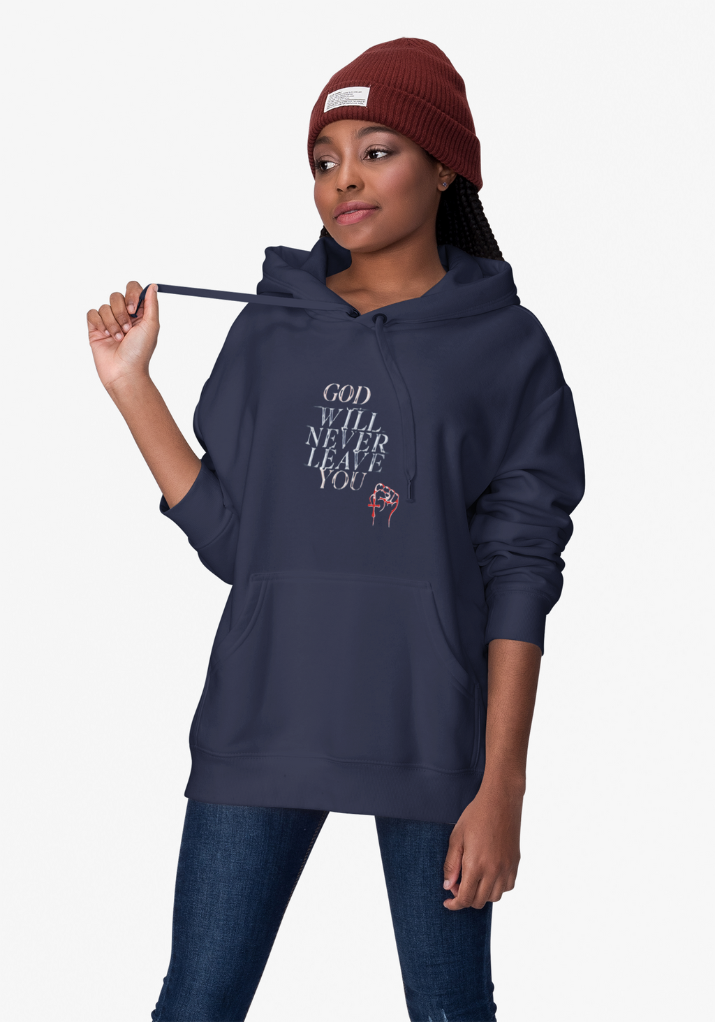 God will Never Leave You Cozy Unisex Hoodie