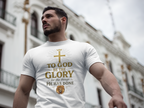 Men's Faith-Inspired Short Sleeve  Lion Tee: 'To God Be the Glory