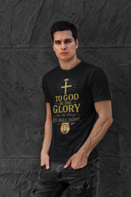 Men's Faith-Inspired Short Sleeve  Lion Tee: 'To God Be the Glory