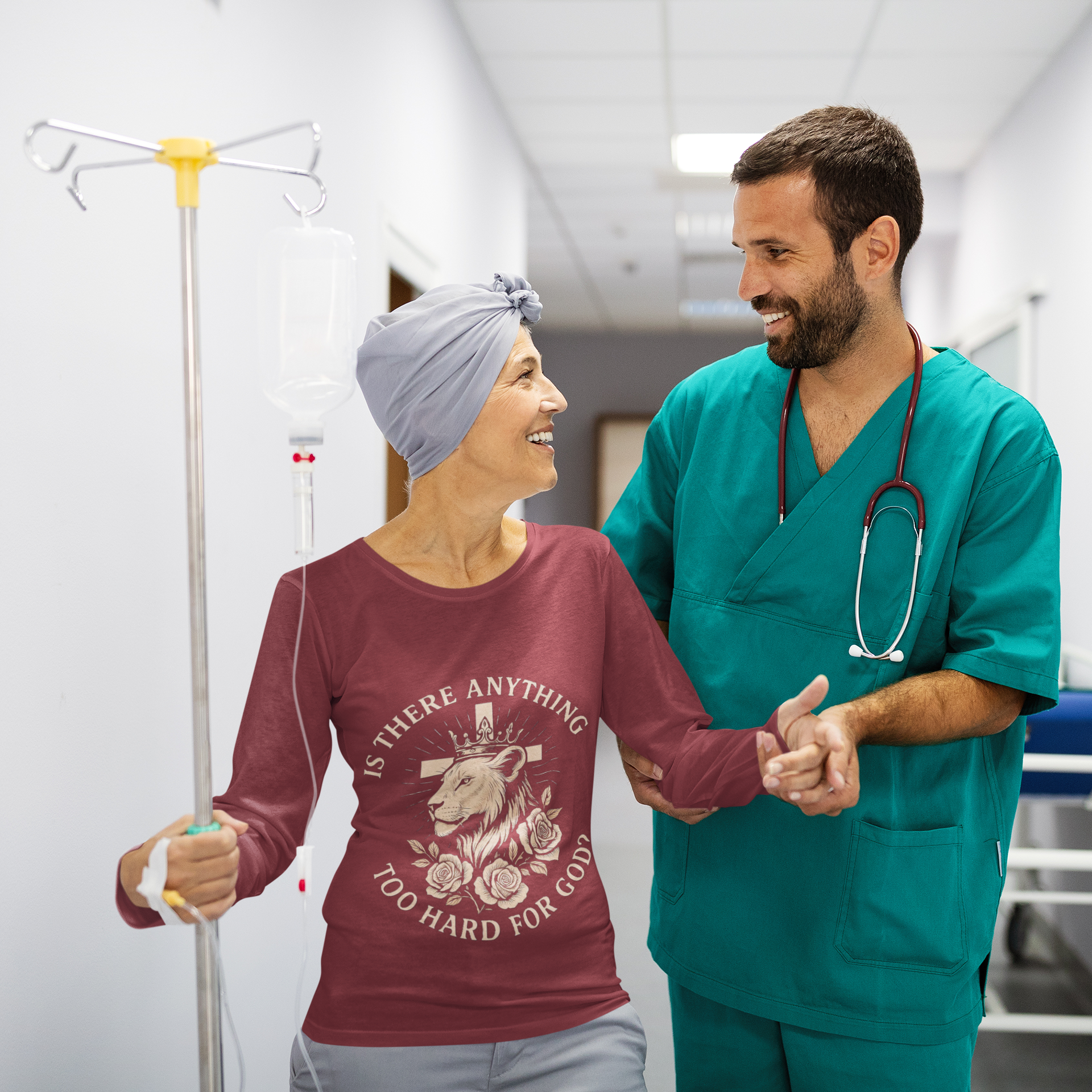 Women's Faith-Inspired Long Sleeve Lion Tee