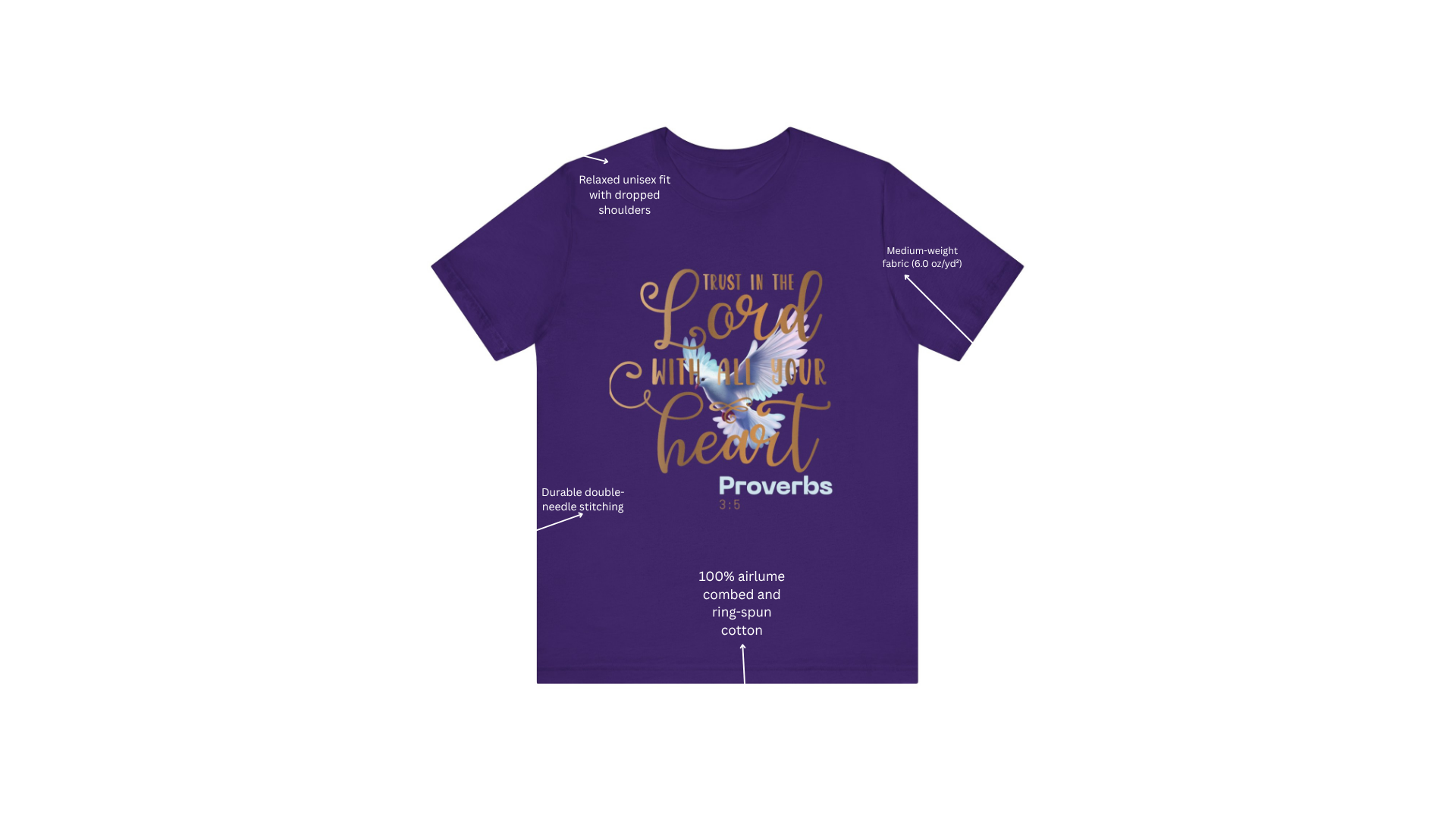 Trust in the Lord with All Your Heart Oversized Boxy Unisex Cotton Top T-Shirt