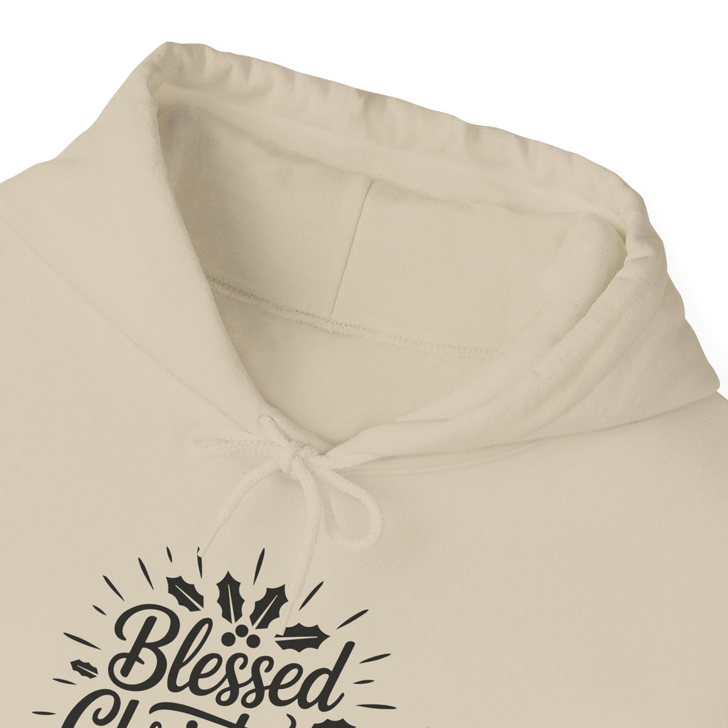 Blessed Christmas Hoodie — Hand‑Lettered Botanical Holiday Sweatshirt