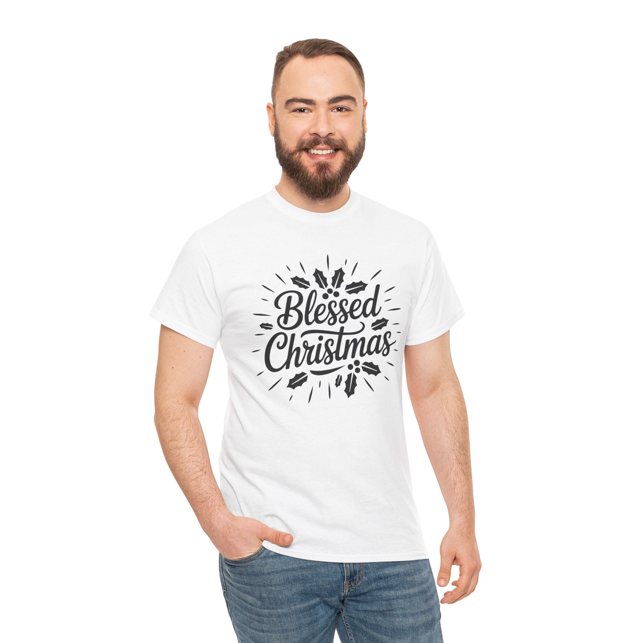 Blessed Christmas Tee — Hand‑Lettered Holiday Crewneck