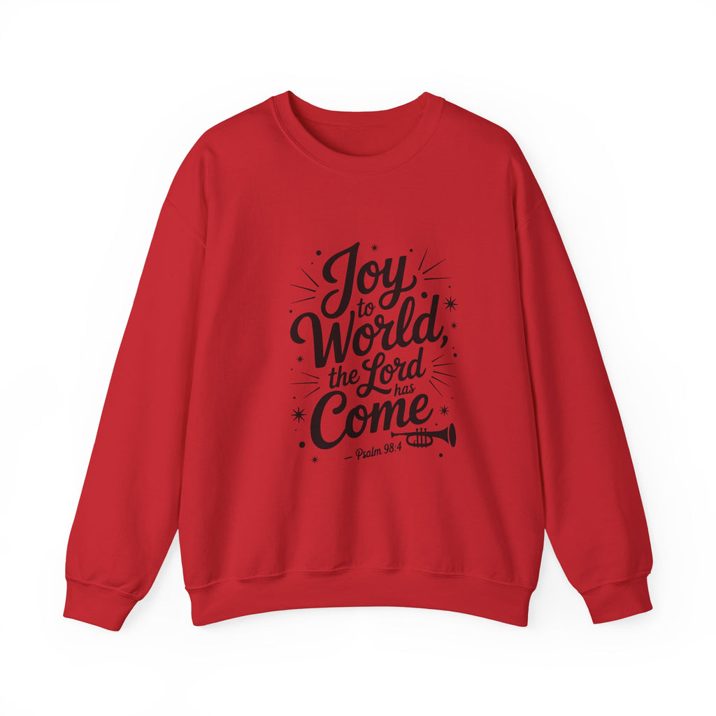 Joy to the World Crewneck Sweatshirt — Hand‑Lettered Faith Holiday Sweater