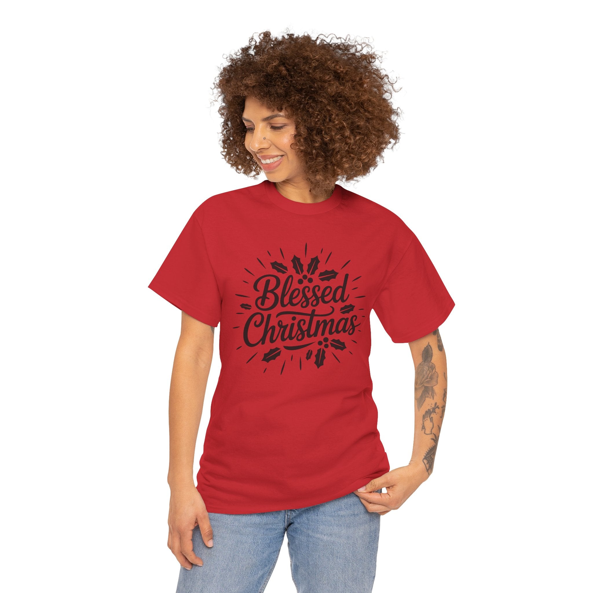 Blessed Christmas Tee — Hand‑Lettered Holiday Crewneck