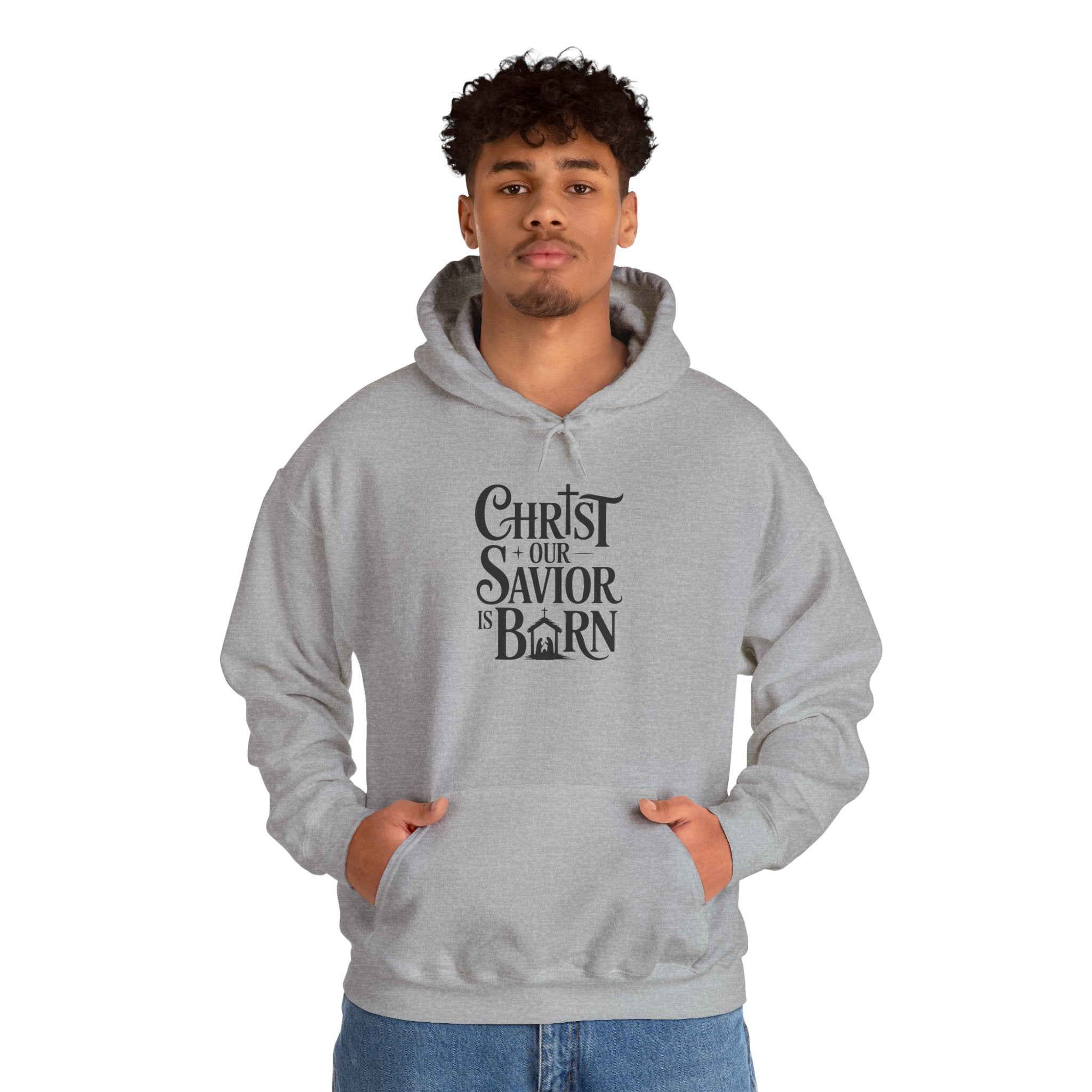 Christ Our Savior Is Born Hoodie — Minimalist Christmas Sweatshirt
