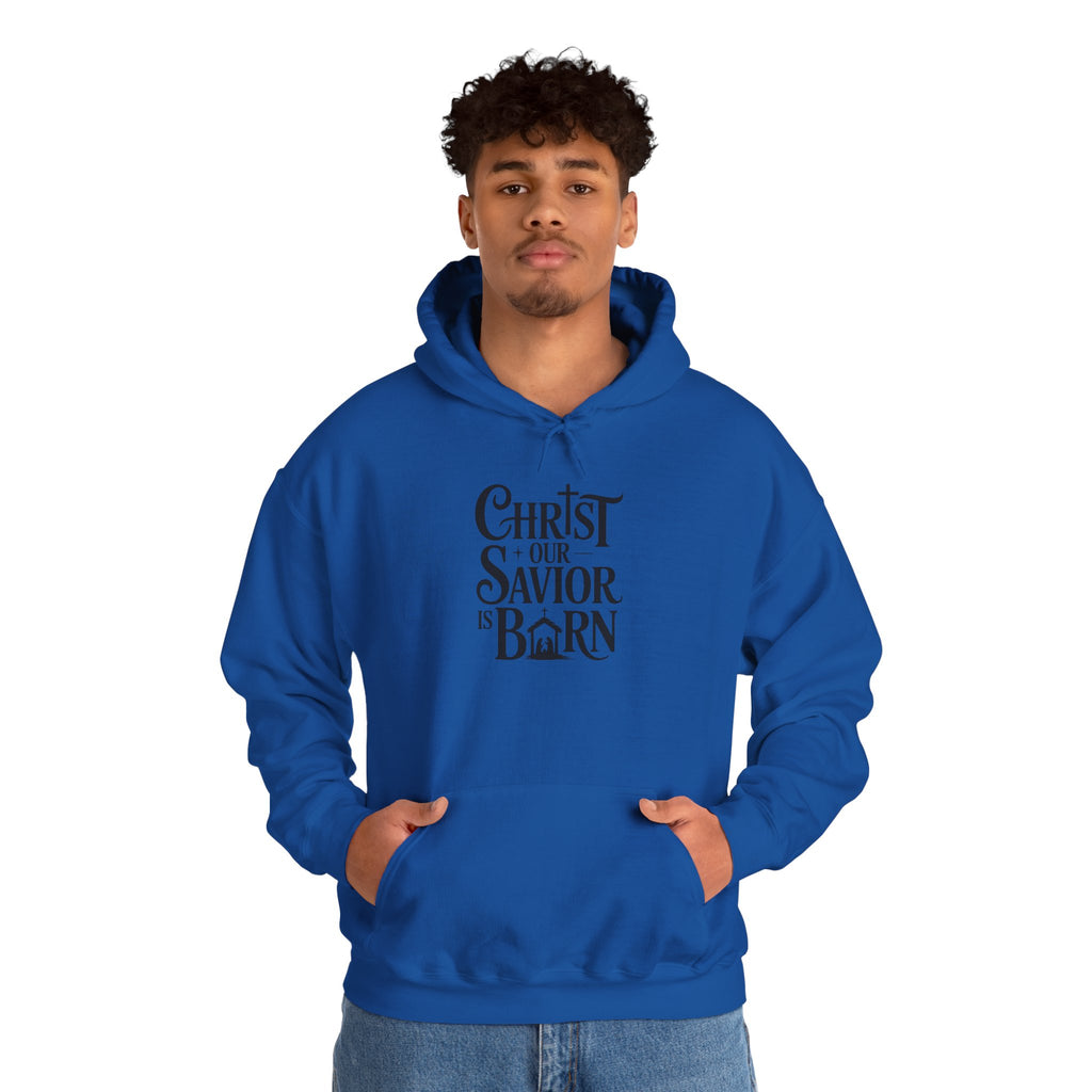 Christ Our Savior Is Born Hoodie — Minimalist Christmas Sweatshirt