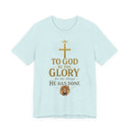 Men's Faith-Inspired Short Sleeve  Lion Tee: 'To God Be the Glory