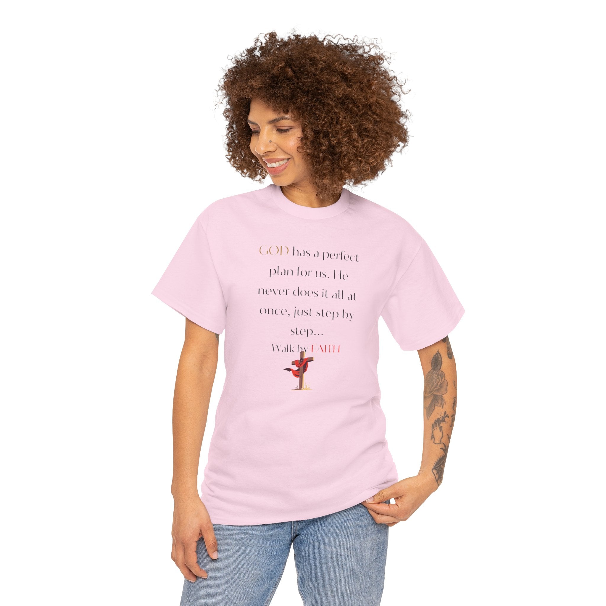 Walk by Faith Motivational Unisex Cotton Shirt