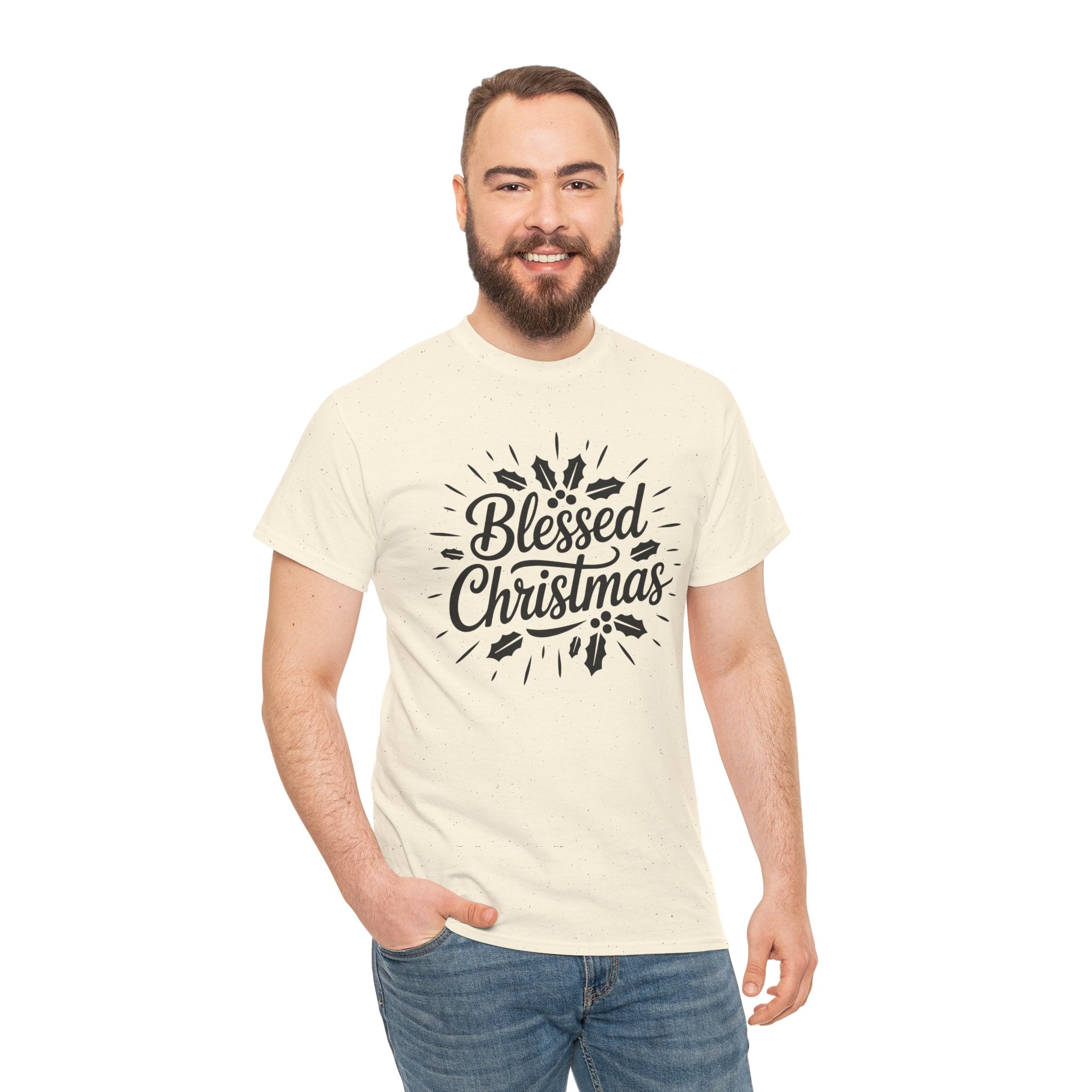 Blessed Christmas Tee — Hand‑Lettered Holiday Crewneck