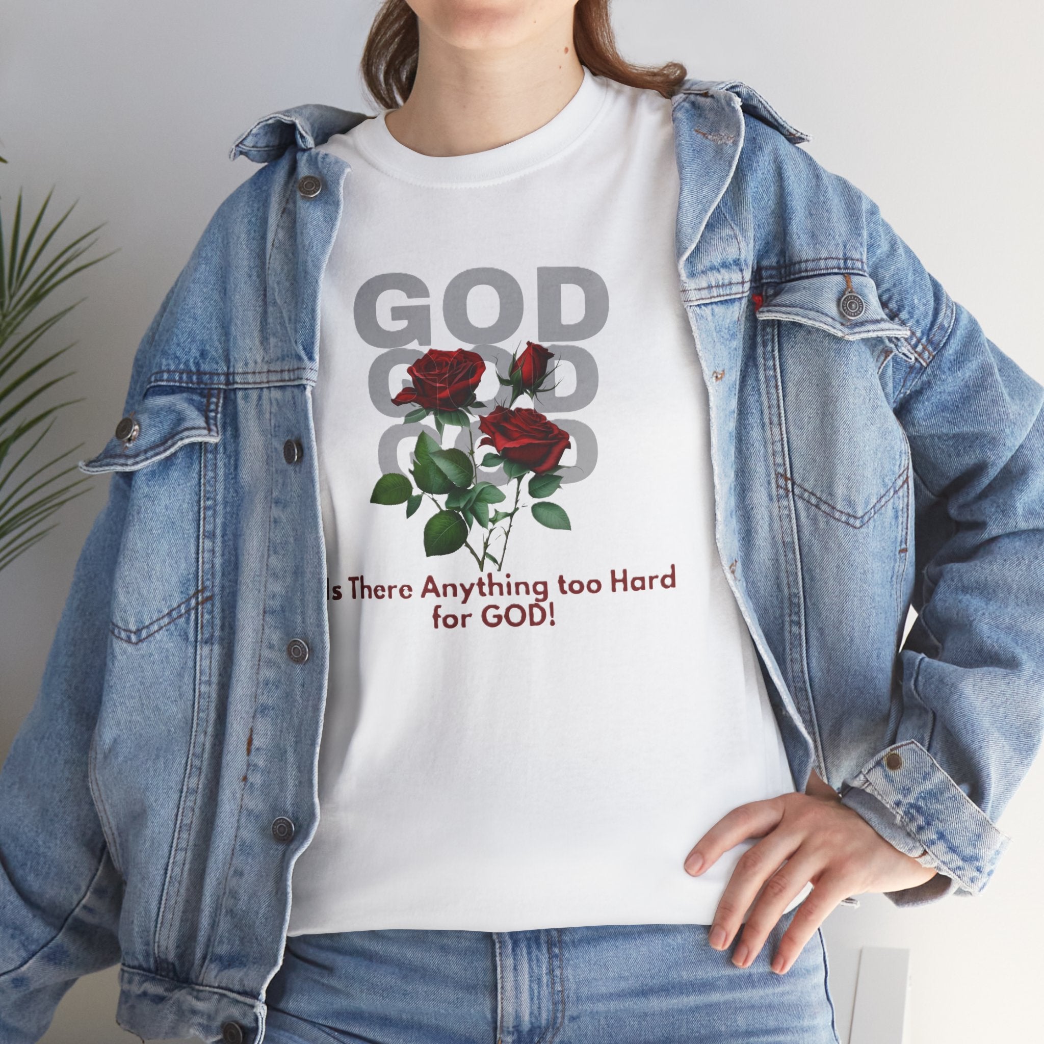 Is There Anything Too Hard for God Unisex Heavy Cotton Tee