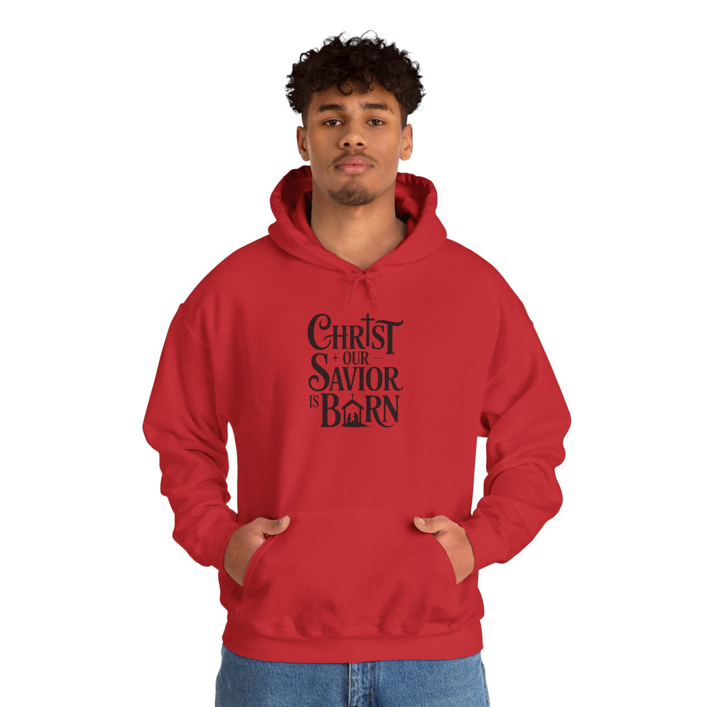 Christ Our Savior Is Born Hoodie — Minimalist Christmas Sweatshirt