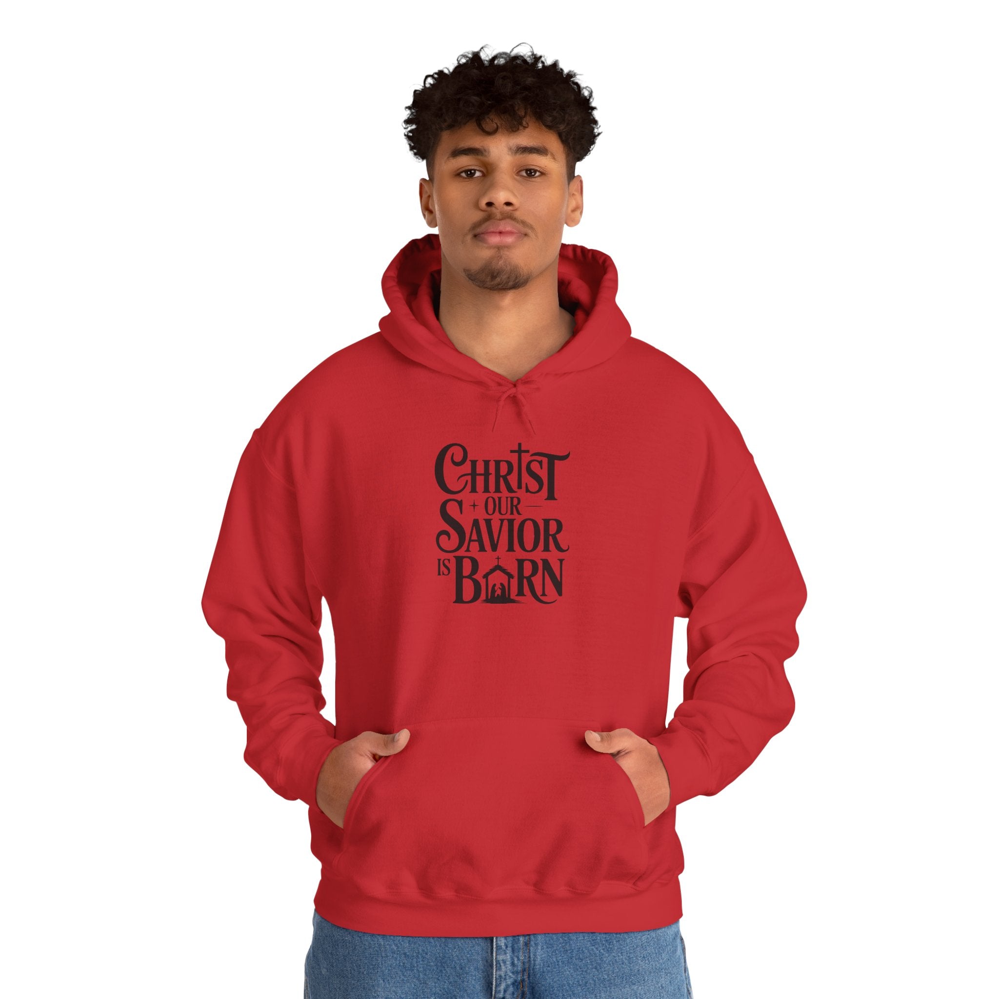 Christ Our Savior Is Born Hoodie — Minimalist Christmas Sweatshirt