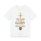 Men's Faith-Inspired Short Sleeve  Lion Tee: 'To God Be the Glory