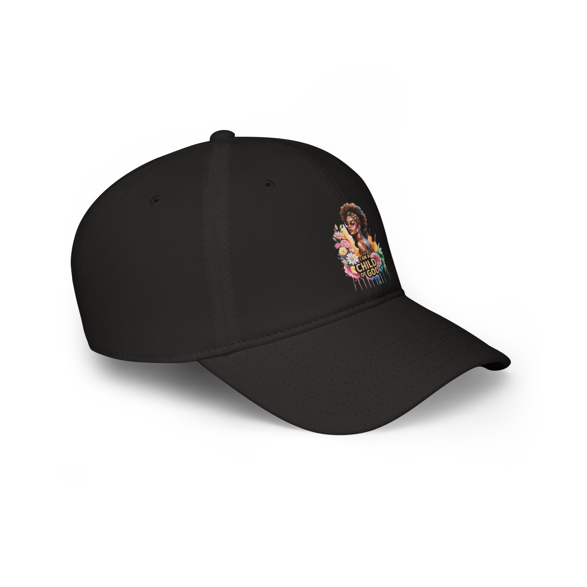 Floral I am a Child of God Baseball Cap