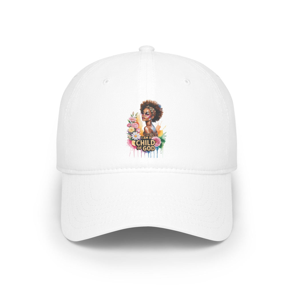 Floral I am a Child of God Baseball Cap