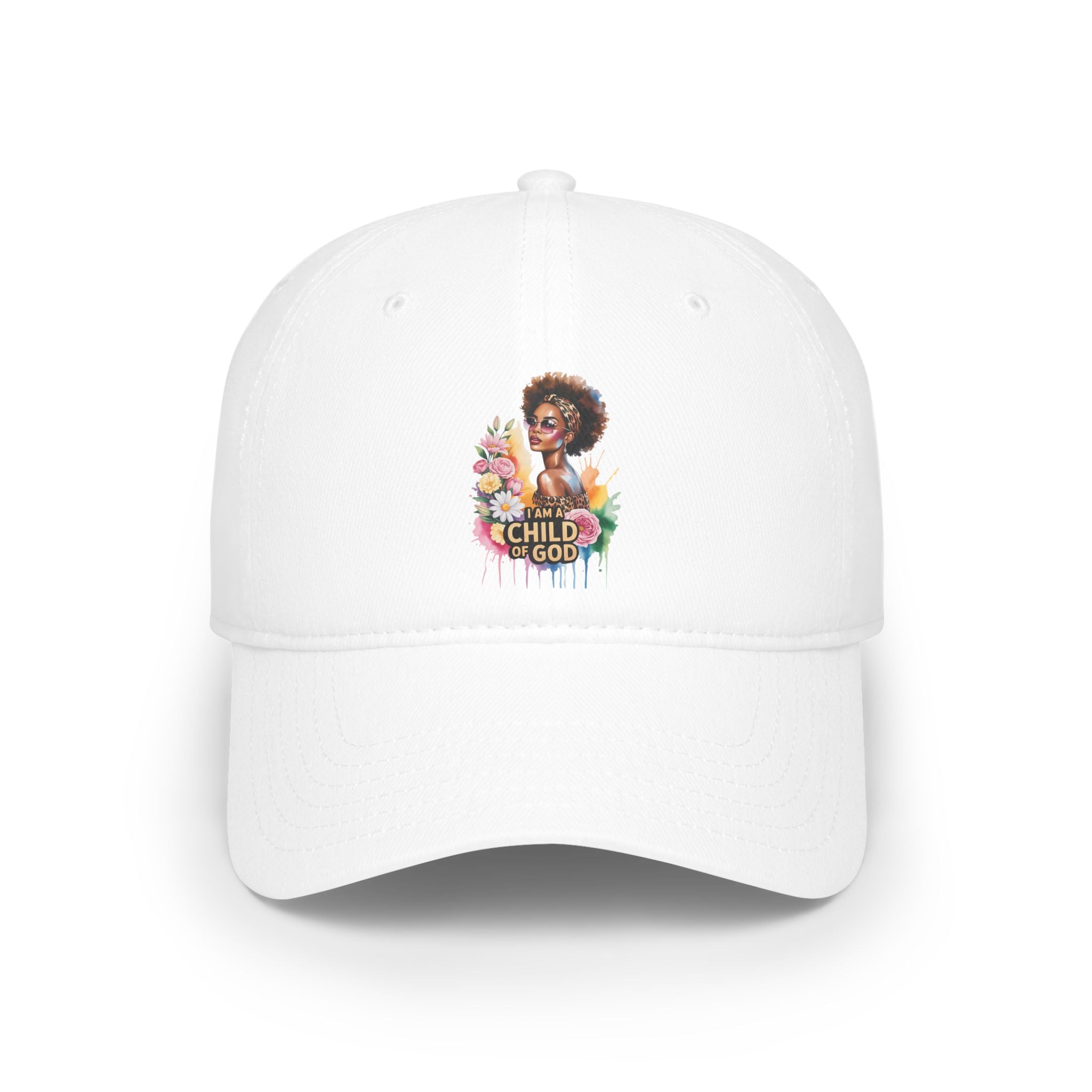 Floral I am a Child of God Baseball Cap
