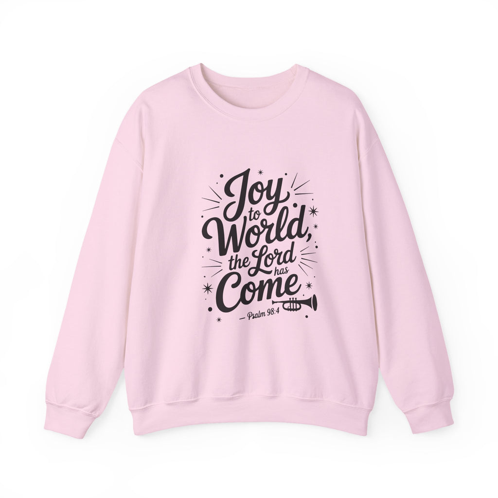 Joy to the World Crewneck Sweatshirt — Hand‑Lettered Faith Holiday Sweater