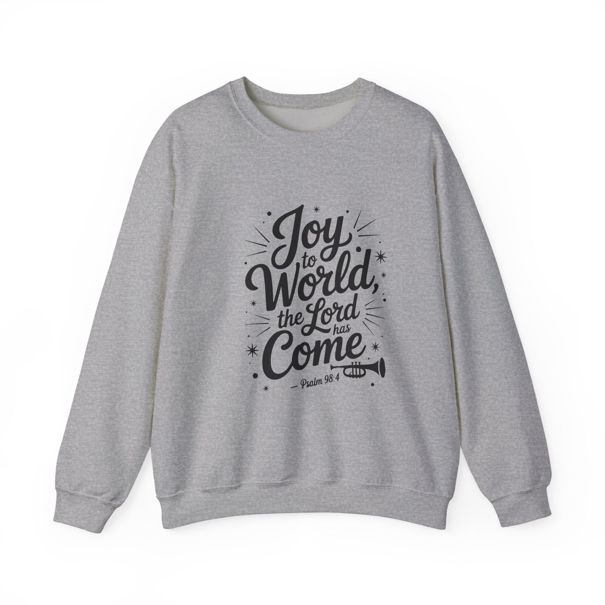 Joy to the World Crewneck Sweatshirt — Hand‑Lettered Faith Holiday Sweater